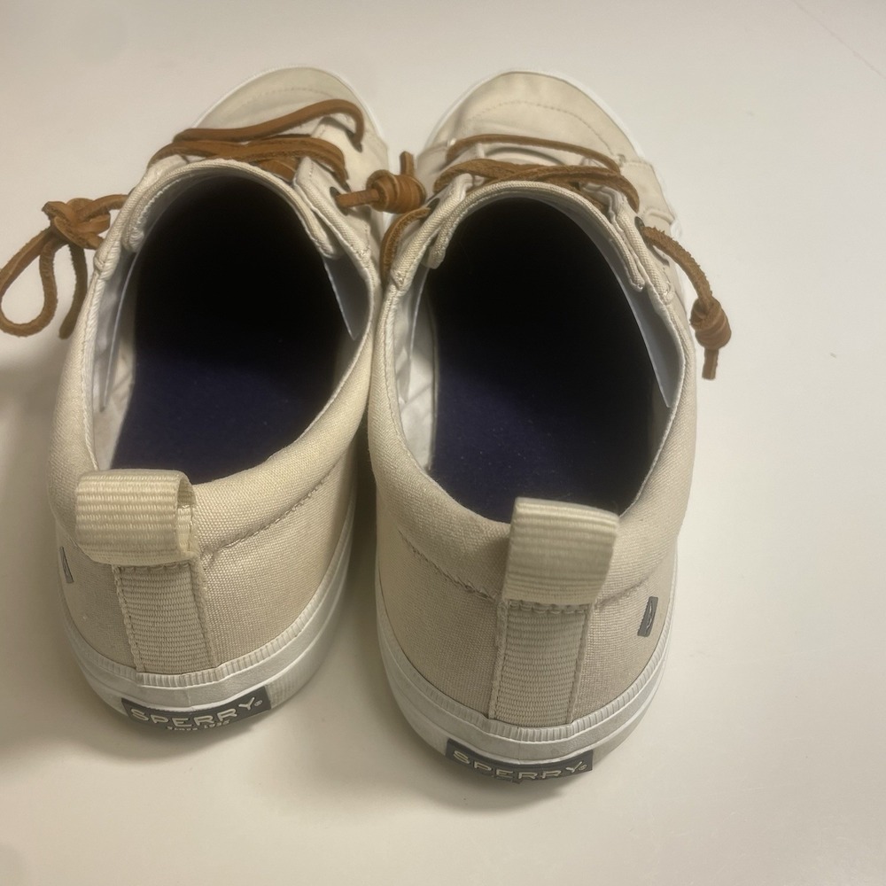 Sperry Women's Canvas Topsider Loafers Leather Laces Size 10 - Picture 6 of 8
